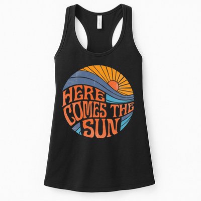 Here Comes The Sun Vintage Retro Sixties Surf Summer Beach Womens Tank Top