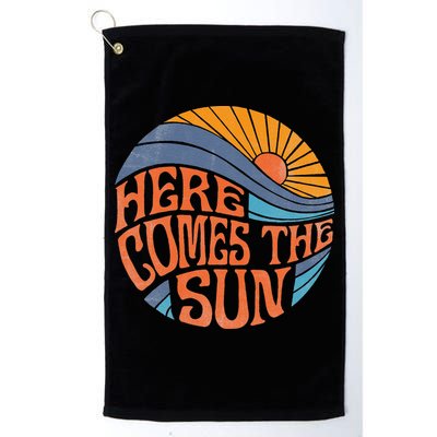 Here Comes The Sun Vintage Retro Sixties Surf Summer Beach Golf Towel