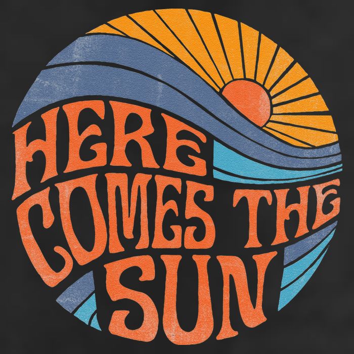 Here Comes The Sun Vintage Retro Sixties Surf Summer Beach Golf Towel