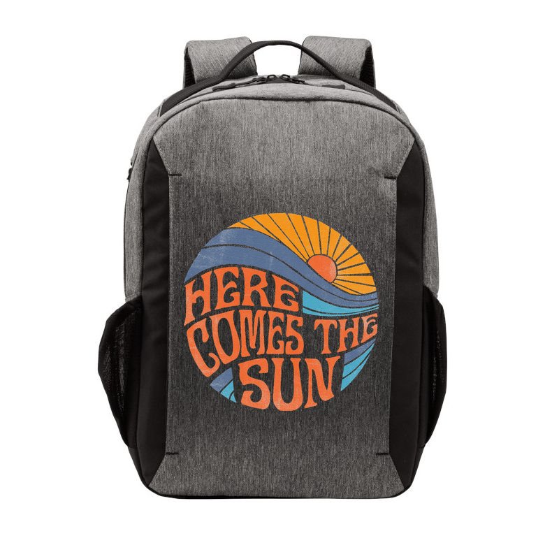 Here Comes The Sun Vintage Retro Sixties Surf Summer Beach Vector Backpack