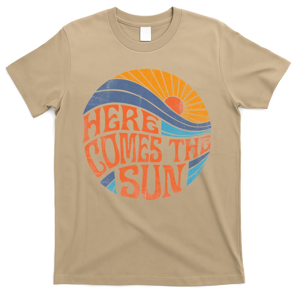 Here Comes The Sun Vintage Retro Sixties Surf Summer Beach T-Shirt