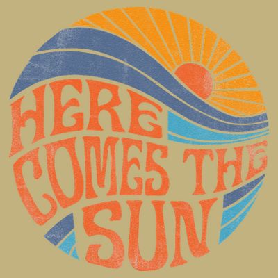 Here Comes The Sun Vintage Retro Sixties Surf Summer Beach T-Shirt