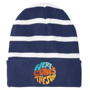 Here Comes The Sun Striped Beanie with Solid Band