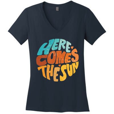 Here Comes The Sun Women's V-Neck T-Shirt