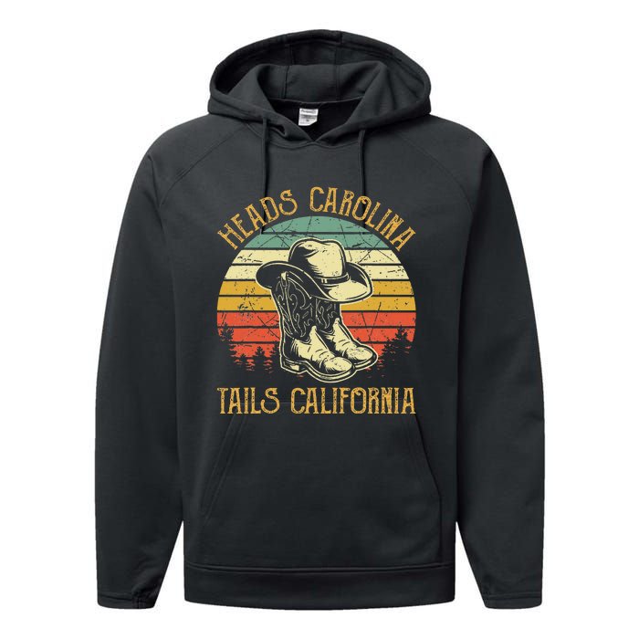 Heads Carolina Tail California Western Cowgirl Country Music Performance Fleece Hoodie