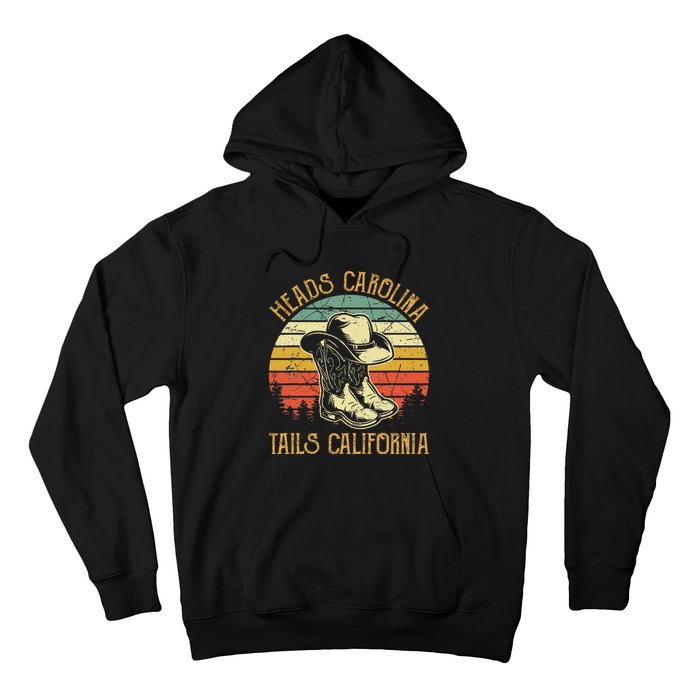 Heads Carolina Tail California Western Cowgirl Country Music Hoodie