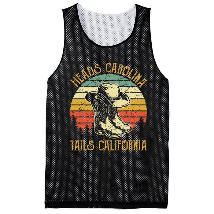 Heads Carolina Tail California Western Cowgirl Country Music Mesh Reversible Basketball Jersey Tank