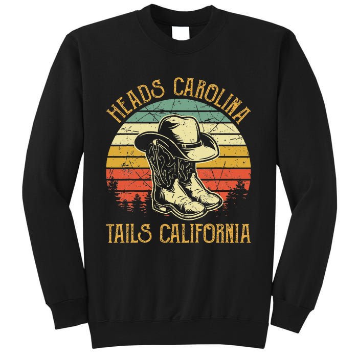 Heads Carolina Tail California Western Cowgirl Country Music Tall Sweatshirt