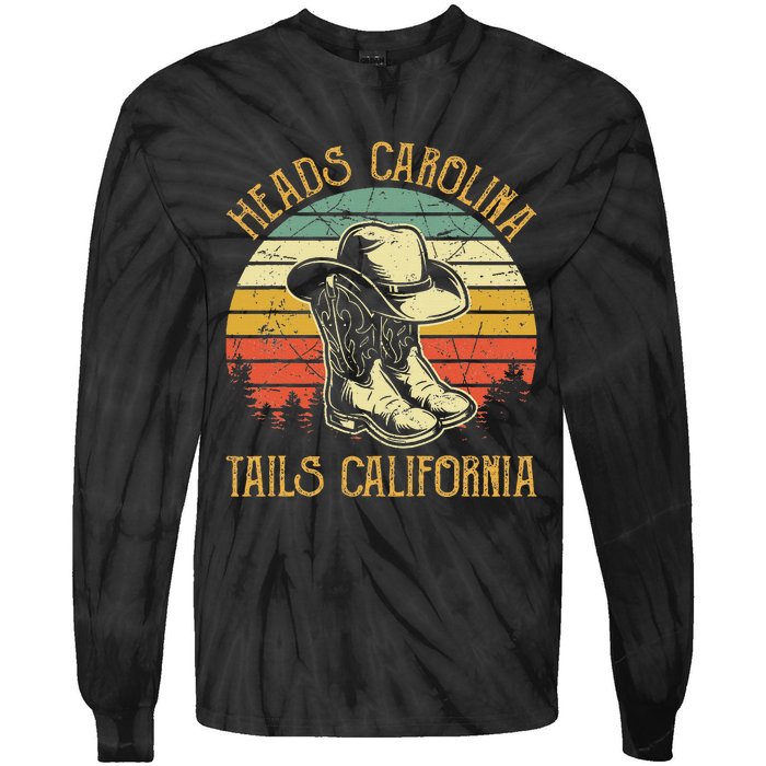 Heads Carolina Tail California Western Cowgirl Country Music Tie-Dye Long Sleeve Shirt