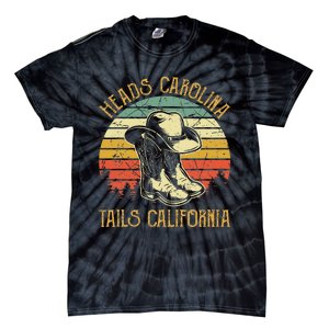 Heads Carolina Tail California Western Cowgirl Country Music Tie-Dye T-Shirt