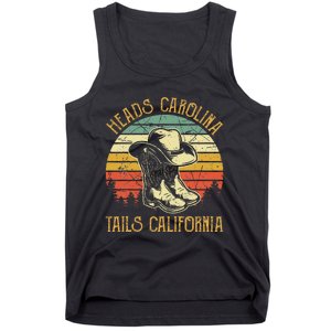 Heads Carolina Tail California Western Cowgirl Country Music Tank Top