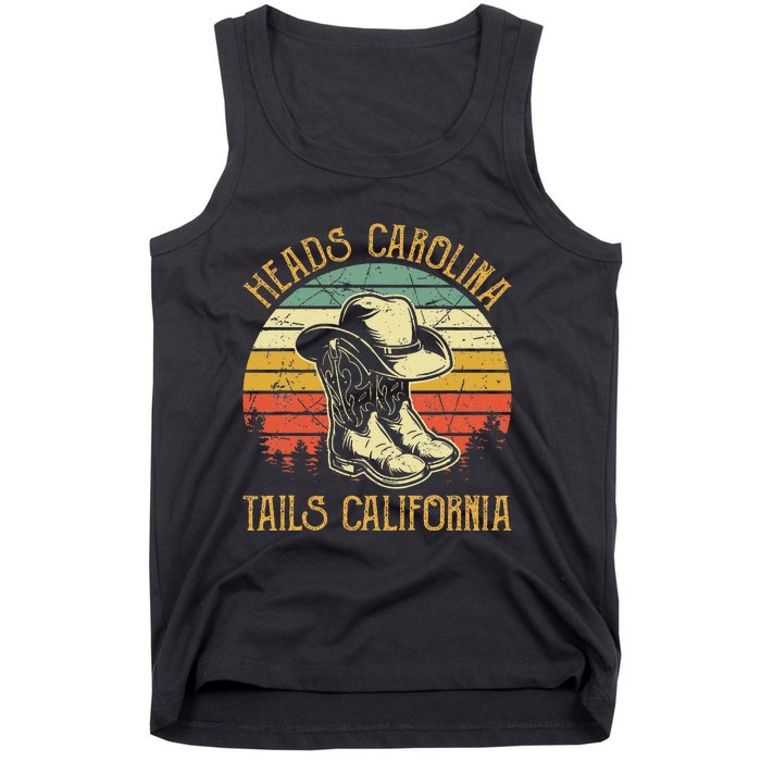 Heads Carolina Tail California Western Cowgirl Country Music Tank Top