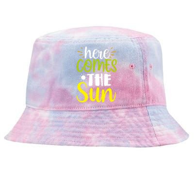 Here Comes The Sun Bring It On Sunshine Sunny Days Summer Gift Tie-Dyed Bucket Hat