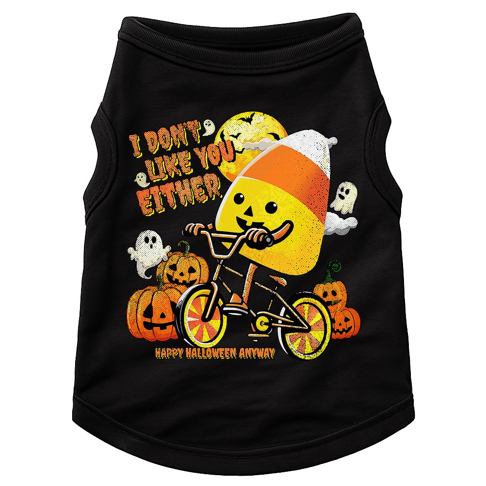 Halloween Costume Team Candy Corn I DonT Like You Either Doggie Tank