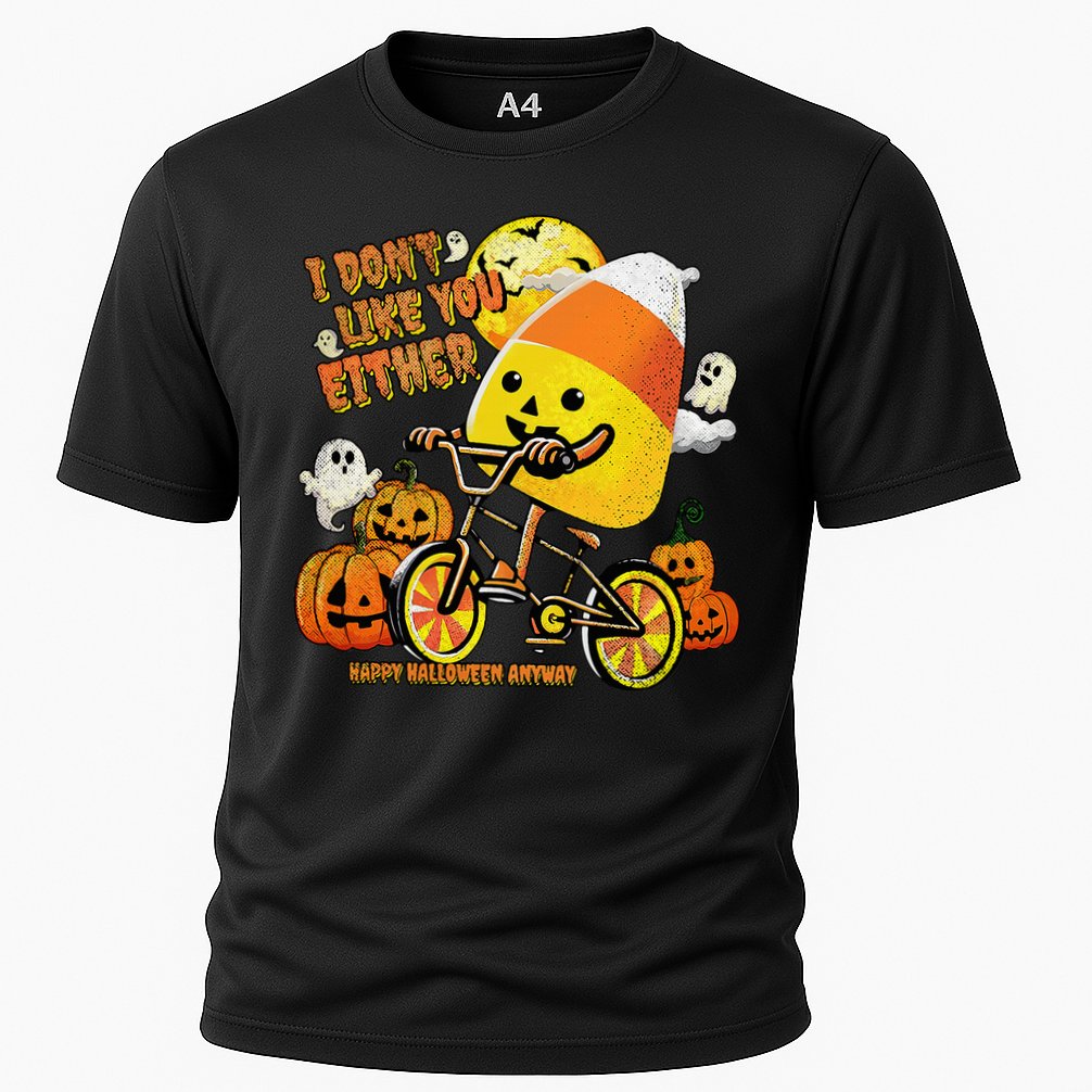 Halloween Costume Team Candy Corn I DonT Like You Either Cooling Performance Crew T-Shirt