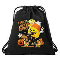 Halloween Costume Team Candy Corn I DonT Like You Either Drawstring Bag