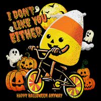 Halloween Costume Team Candy Corn I DonT Like You Either Drawstring Bag