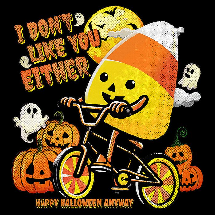 Halloween Costume Team Candy Corn I DonT Like You Either Drawstring Bag