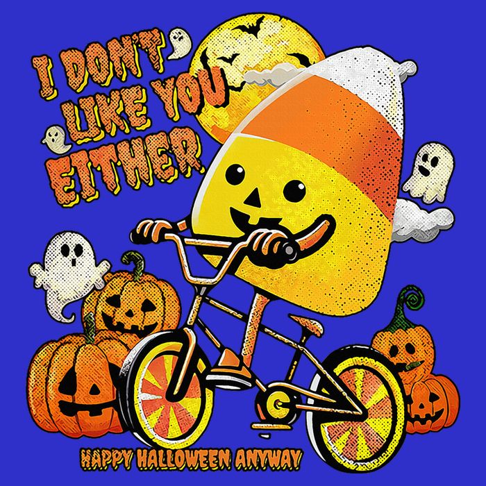 Halloween Costume Team Candy Corn I DonT Like You Either Button
