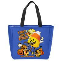 Halloween Costume Team Candy Corn I DonT Like You Either Zip Tote Bag