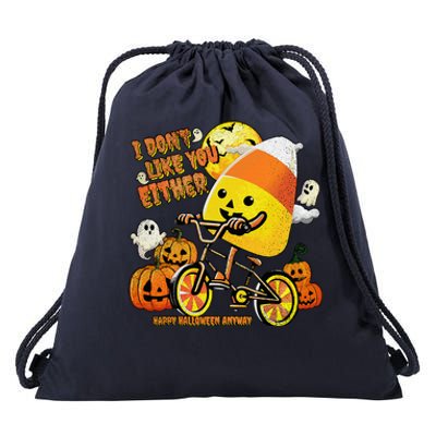 Halloween Costume Team Candy Corn I DonT Like You Either Drawstring Bag