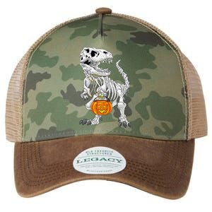 Halloween Costume TRex Skeleton Dinosaur Pumpkin Gift Legacy Tie Dye Trucker Hat