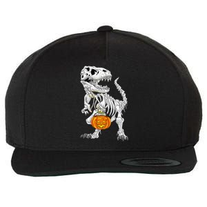 Halloween Costume TRex Skeleton Dinosaur Pumpkin Gift Wool Snapback Cap