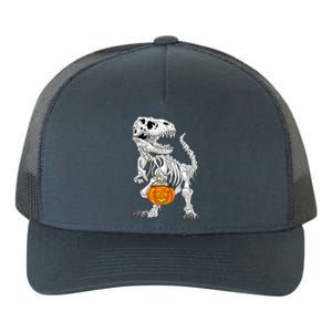 Halloween Costume TRex Skeleton Dinosaur Pumpkin Gift Yupoong Adult 5-Panel Trucker Hat