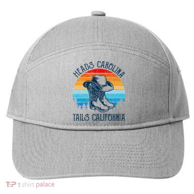 Heads Carolina Tail California Country Music Cowgirl Western 7-Panel Snapback Hat