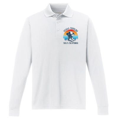 Heads Carolina Tail California Country Music Cowgirl Western Performance Long Sleeve Polo