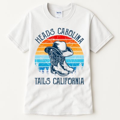 Heads Carolina Tail California Country Music Cowgirl Western Tall T-Shirt