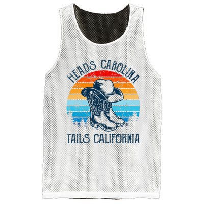 Heads Carolina Tail California Country Music Cowgirl Western Mesh Reversible Basketball Jersey Tank