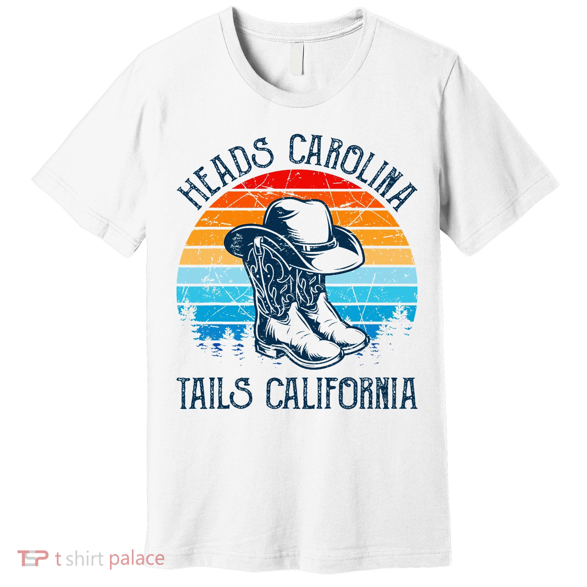 Heads Carolina Tail California Country Music Cowgirl Western Premium T-Shirt