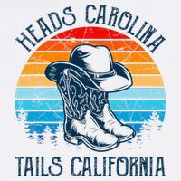 Heads Carolina Tail California Country Music Cowgirl Western Womens Tank Top
