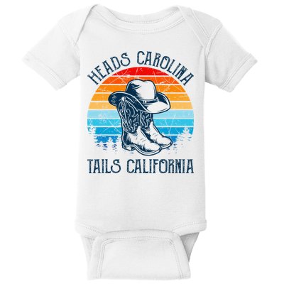 Heads Carolina Tail California Country Music Cowgirl Western Baby Bodysuit