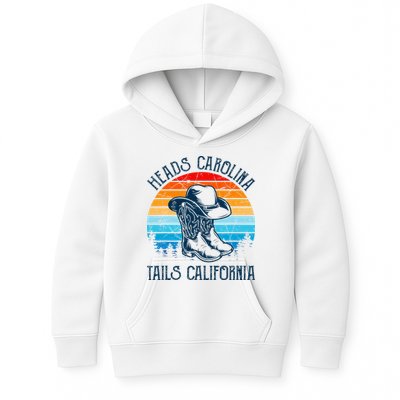 Heads Carolina Tail California Country Music Cowgirl Western Kids Hoodie