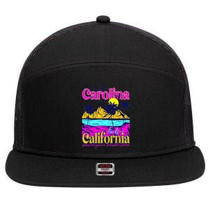 Heads Carolina Tail California Western Summer Beach Paradise 7 Panel Mesh Trucker Snapback Hat