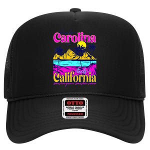 Heads Carolina Tail California Western Summer Beach Paradise High Crown Mesh Back Trucker Hat