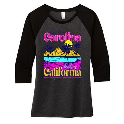 Heads Carolina Tail California Western Summer Beach Paradise Women's Tri-Blend 3/4-Sleeve Raglan Shirt