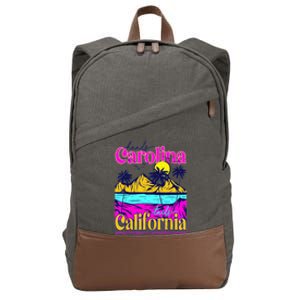 Heads Carolina Tail California Western Summer Beach Paradise Cotton Canvas Backpack