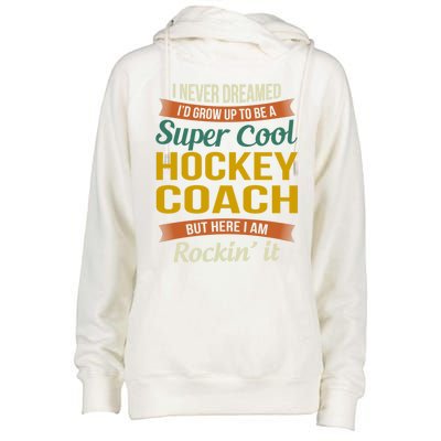 Hockey Coach Thank You Funny Gift Funny Appreciation Gift Womens Funnel Neck Pullover Hood