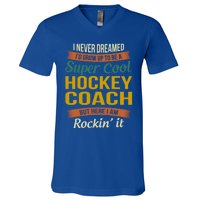 Hockey Coach Thank You Funny Gift Funny Appreciation Gift V-Neck T-Shirt