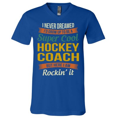 Hockey Coach Thank You Funny Gift Funny Appreciation Gift V-Neck T-Shirt