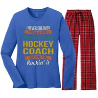 Hockey Coach Thank You Funny Gift Funny Appreciation Gift Women's Long Sleeve Flannel Pajama Set 