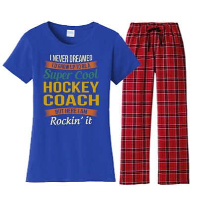 Hockey Coach Thank You Funny Gift Funny Appreciation Gift Women's Flannel Pajama Set