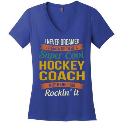 Hockey Coach Thank You Funny Gift Funny Appreciation Gift Women's V-Neck T-Shirt