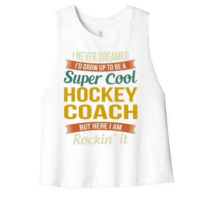 Hockey Coach Thank You Funny Gift Funny Appreciation Gift Women's Racerback Cropped Tank