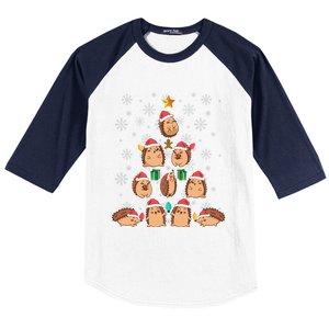 Hedgehog Christmas Tree Animal Love Pet Xmas Long Sleeve Baseball Sleeve Shirt