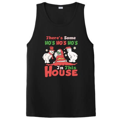 Theres Some Hos In This House Funny Santa, Funny Christmas,Christmas Gift, Christmas In July PosiCharge Competitor Tank