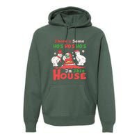 Theres Some Hos In This House Funny Santa, Funny Christmas,Christmas Gift, Christmas In July Premium Hoodie